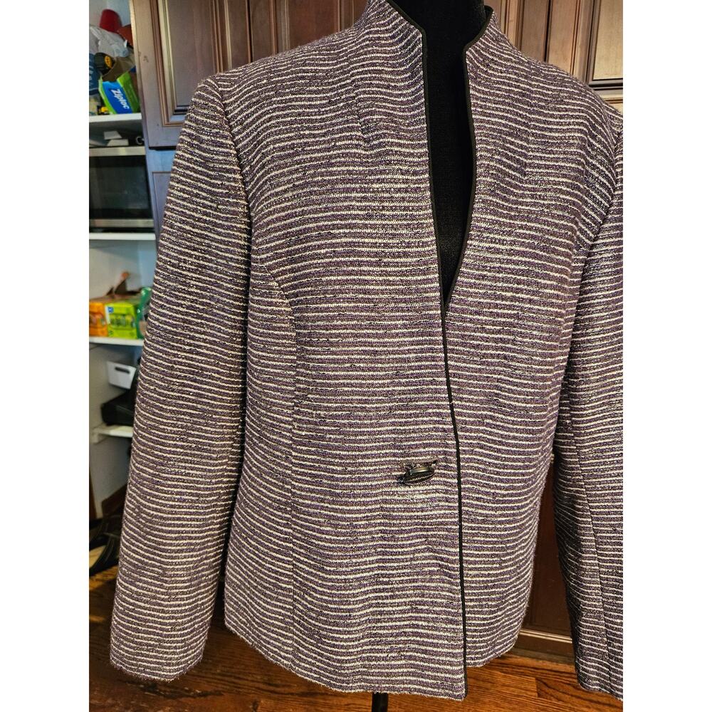 Jones Studio Separates Shimmery Purple Blazer/Jacket One Button Size 14